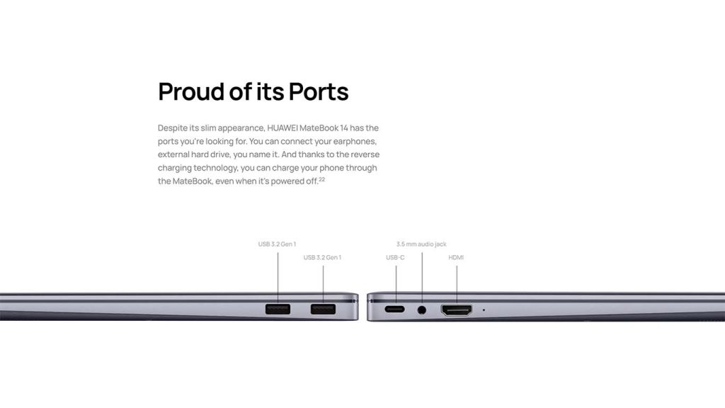 Huawei MateBook 14 2021 ports options
