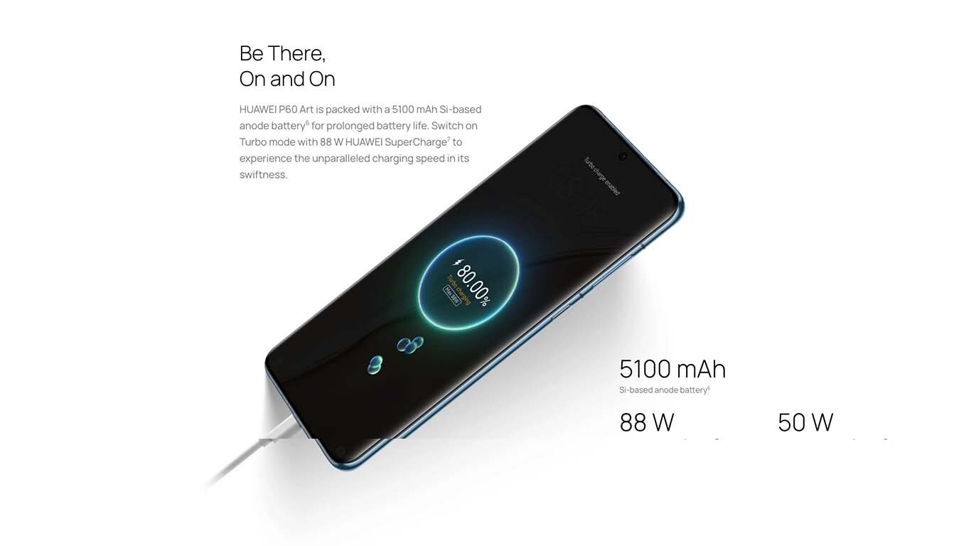 Huawei P60 Art Battery and Charging