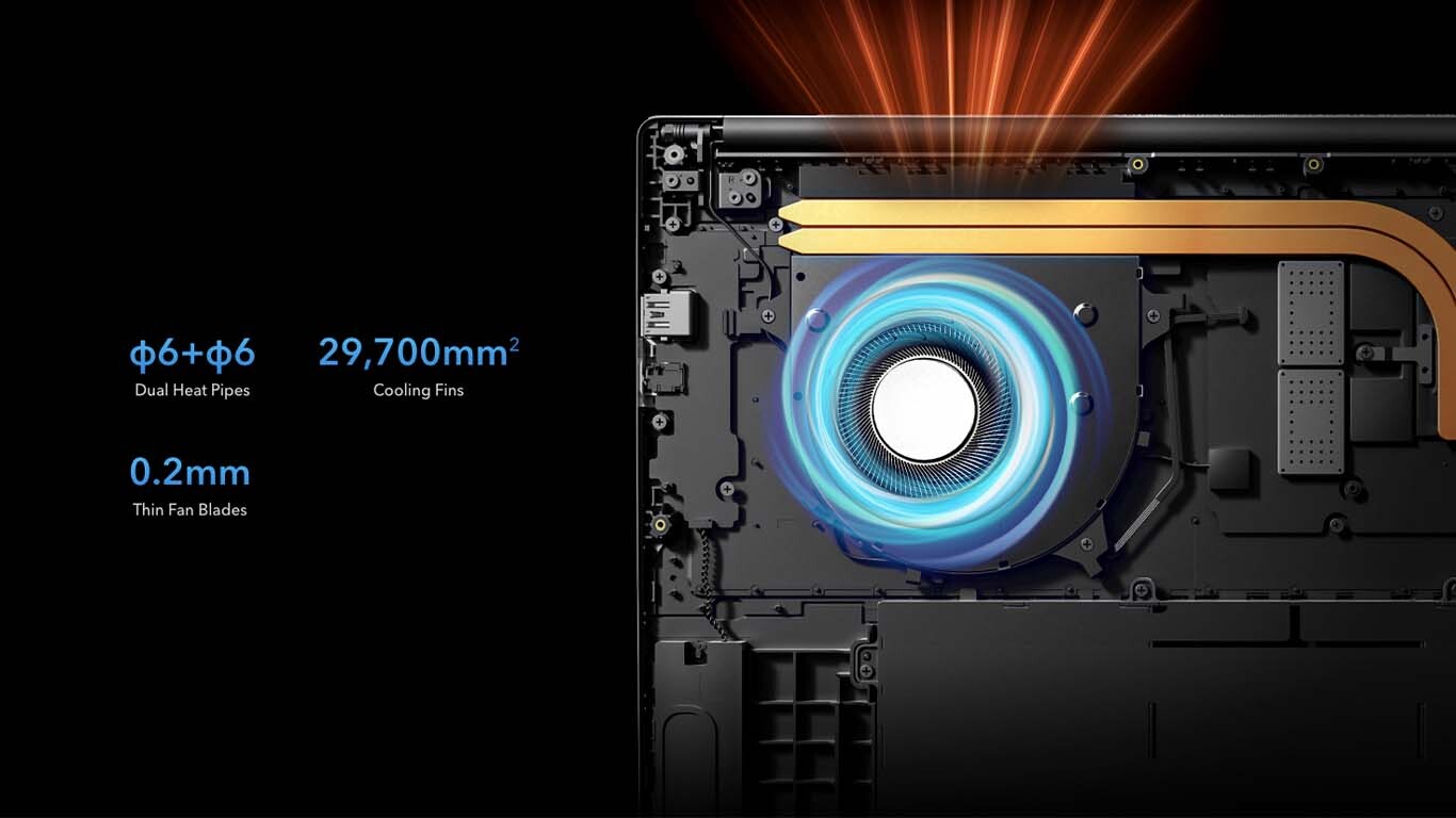 Honor Magicbook X16 Cooling